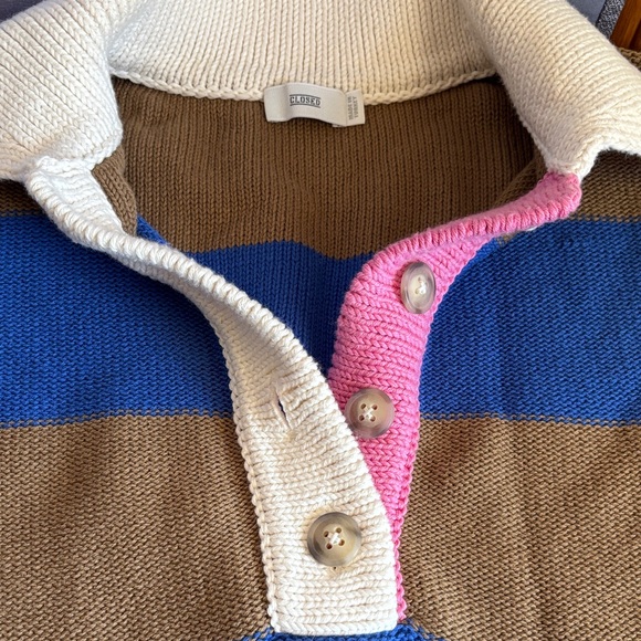 Closed Blue and Brown Sleeveless oversize Sweater size XS - Picture 4 of 9